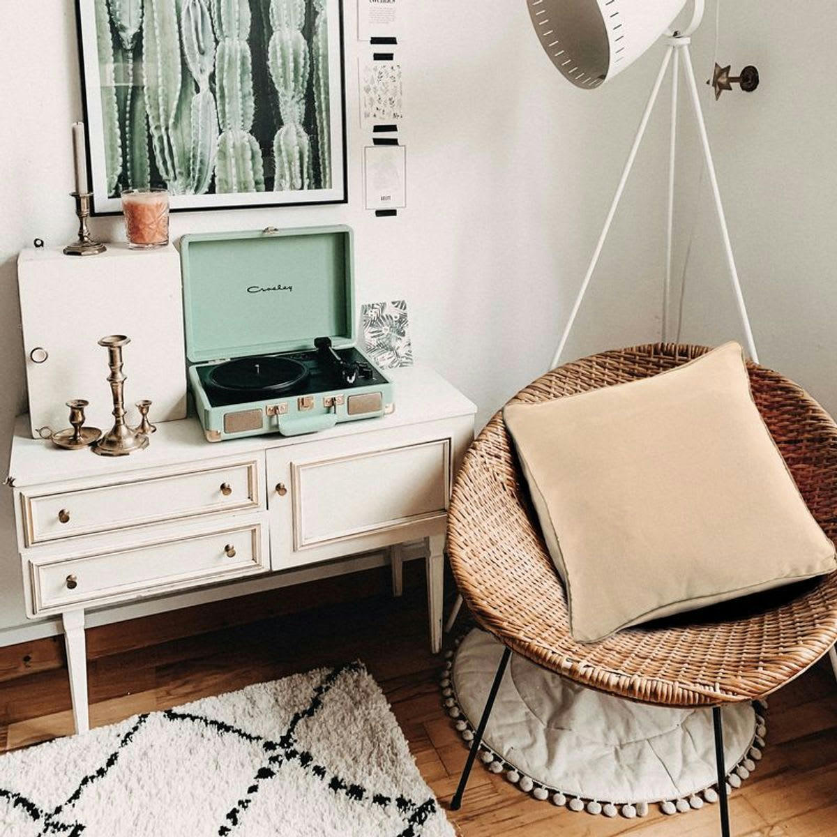 COTTON - Coussin de sol en polycoton rose nude 70x70