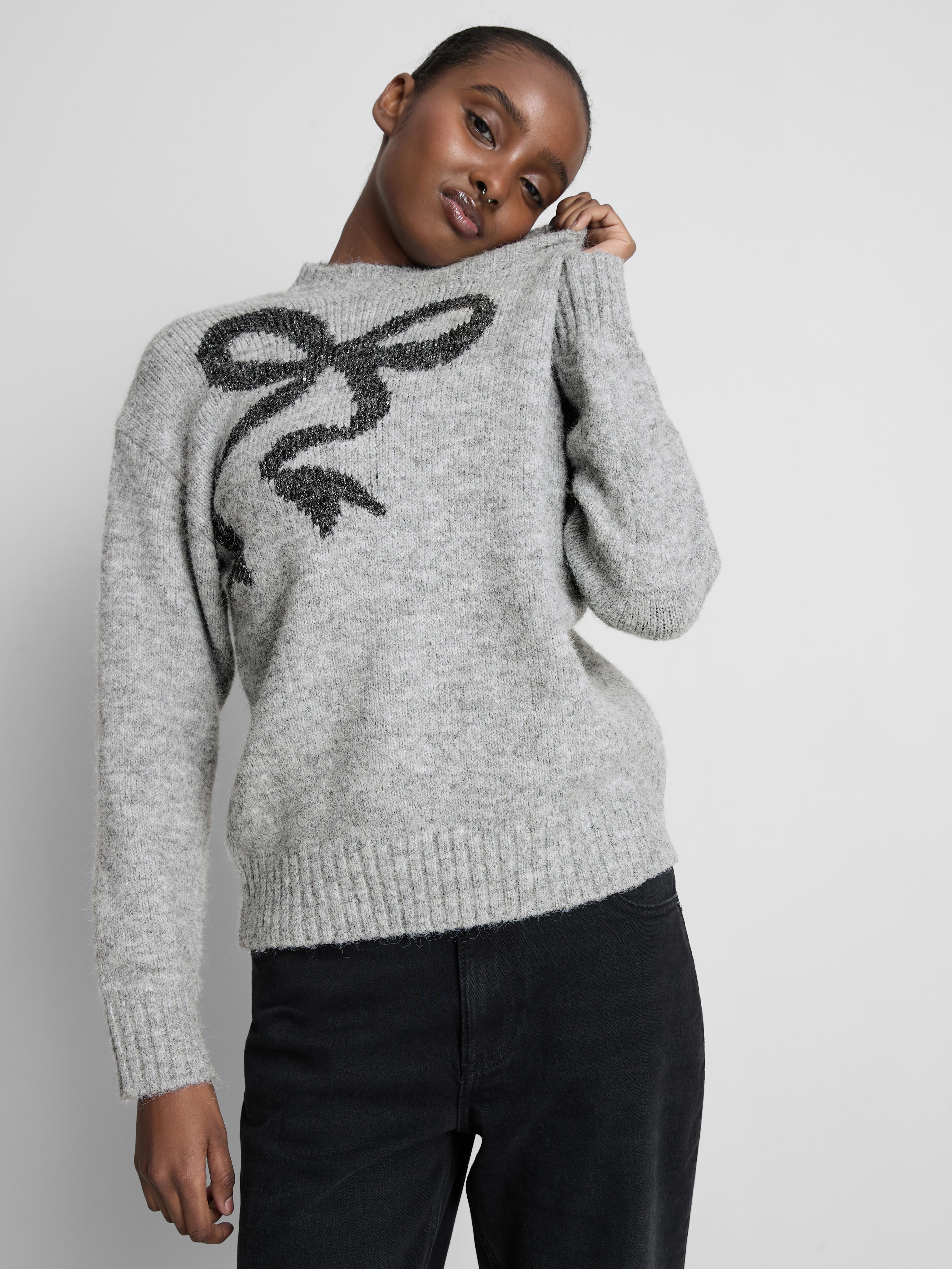 Knitted Argyle Detail Sweater