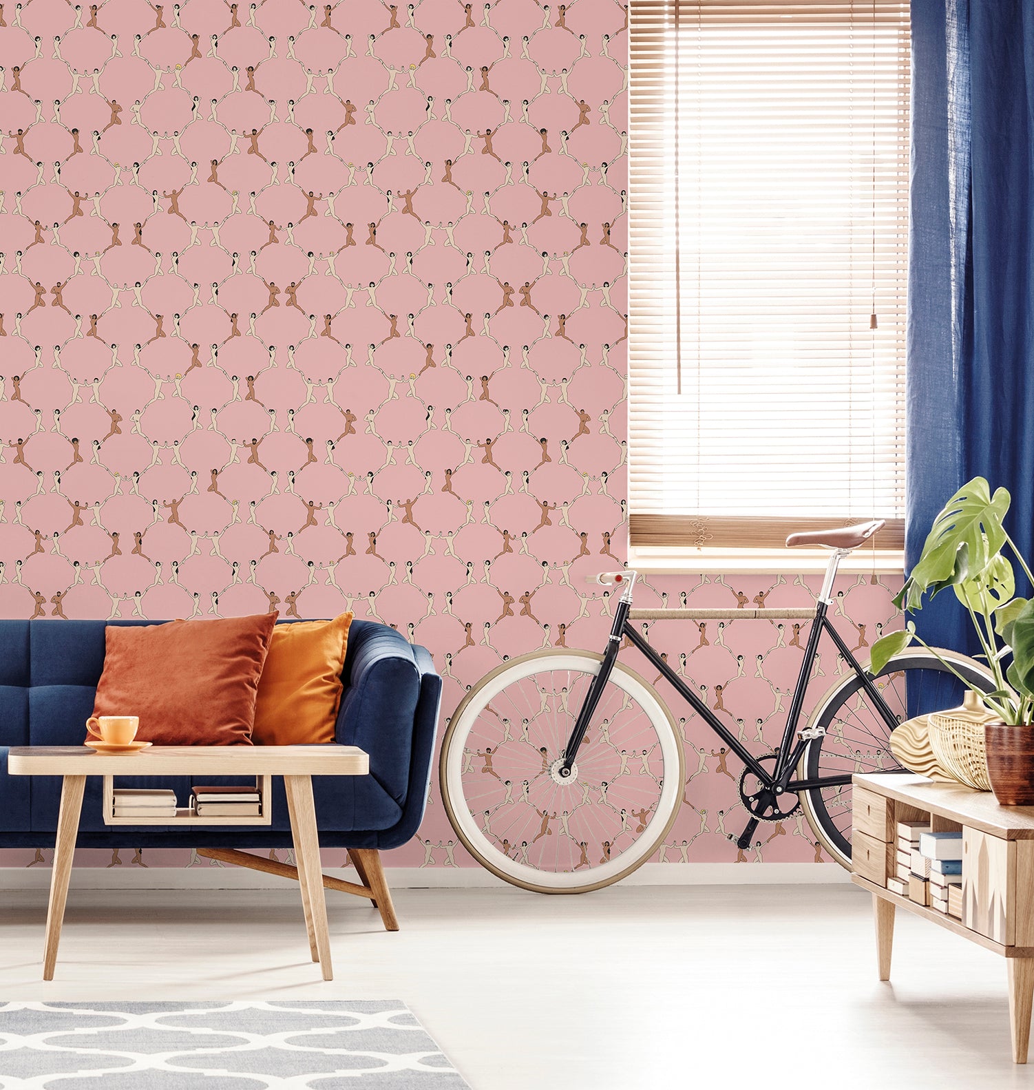 Walls4You behang menselijke silhouetten roze en bruin - 53 cm x 10 m - 640340
