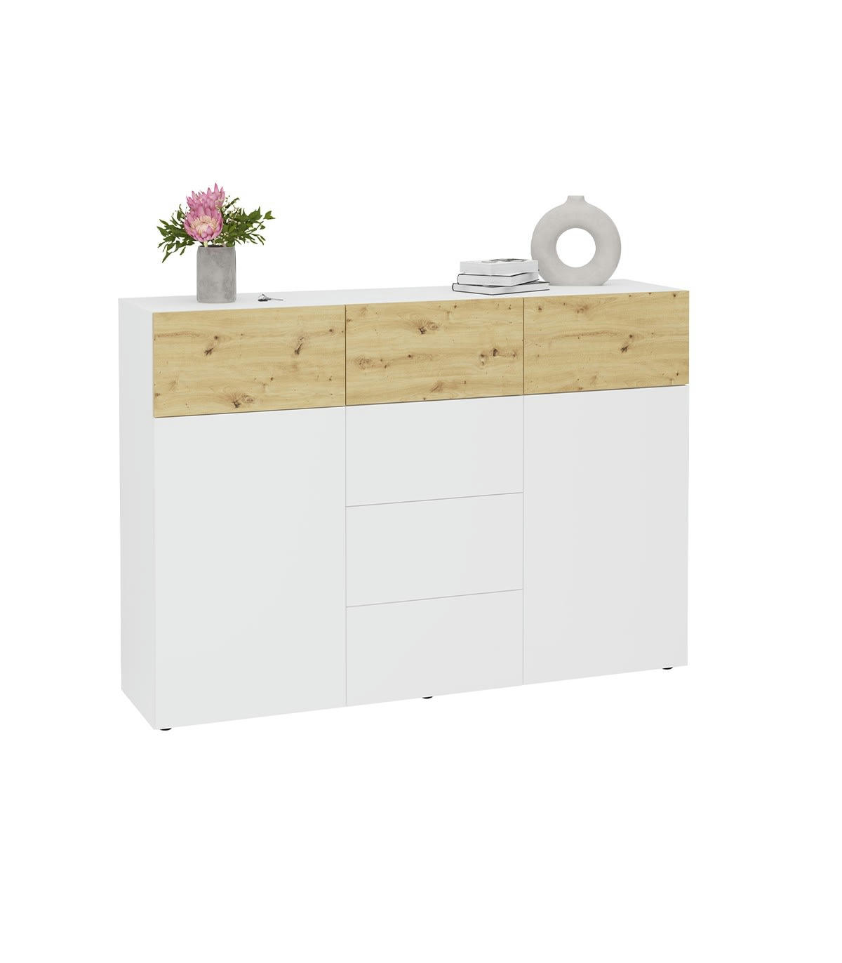 BELM 4 - Buffet 2 portes 6 tiroirs- L163 cm