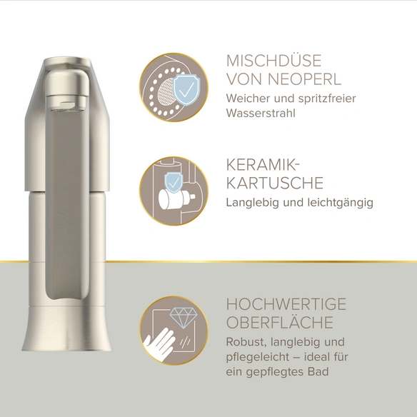 Küchenarmatur »KELA«, Messing, nickel-mattfarben