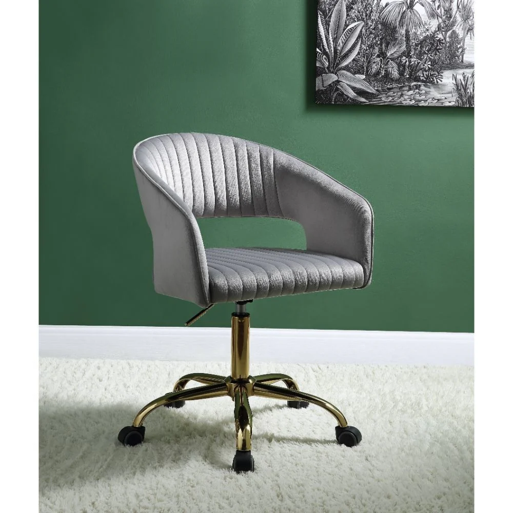 Swivel & Adjustable Modern Luxury Style Office Chair with Barrel Backrest and Sloped Armrest