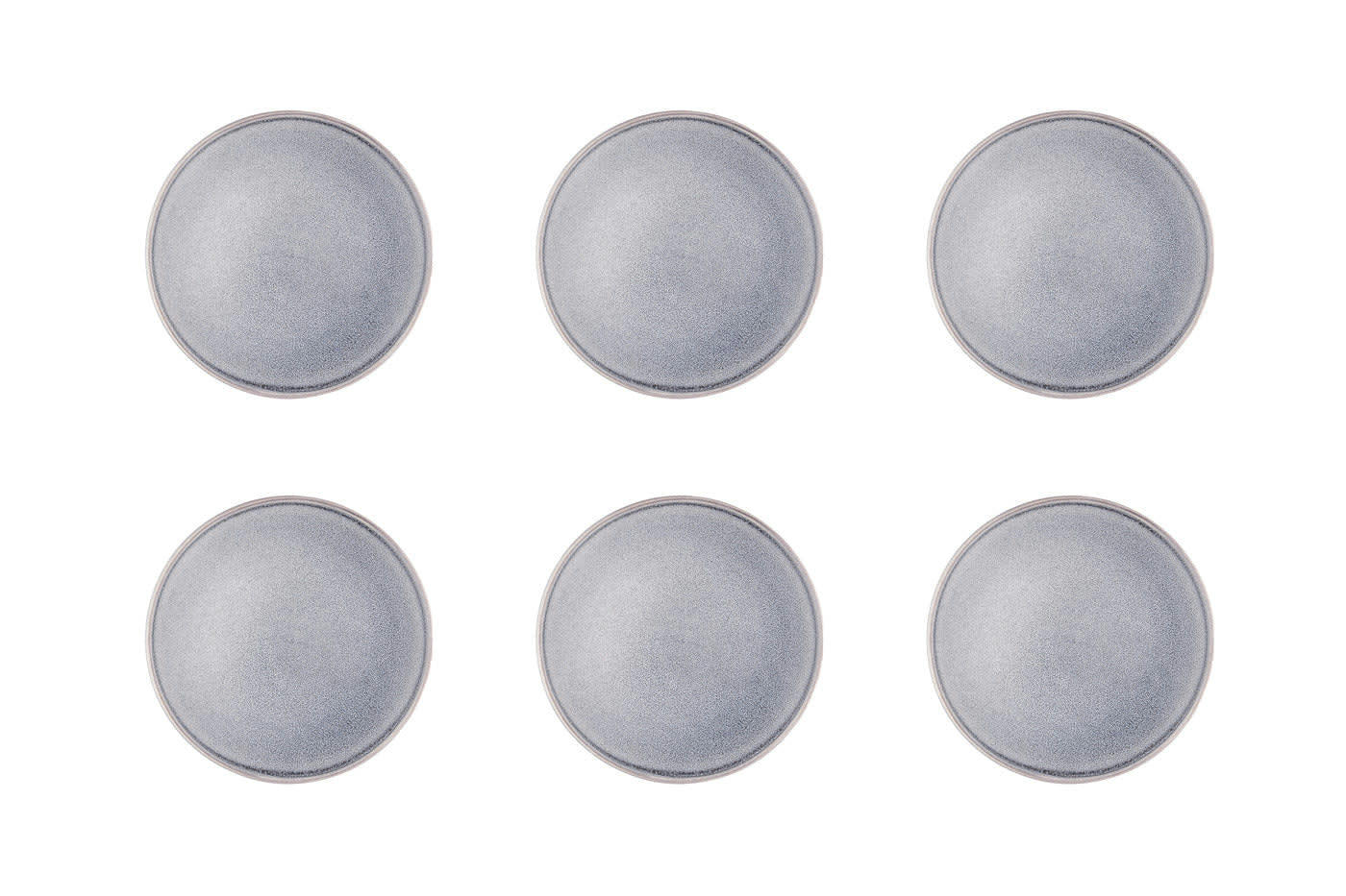 REACTIV - Lot de 6 assiettes à dessert en grès gris D19