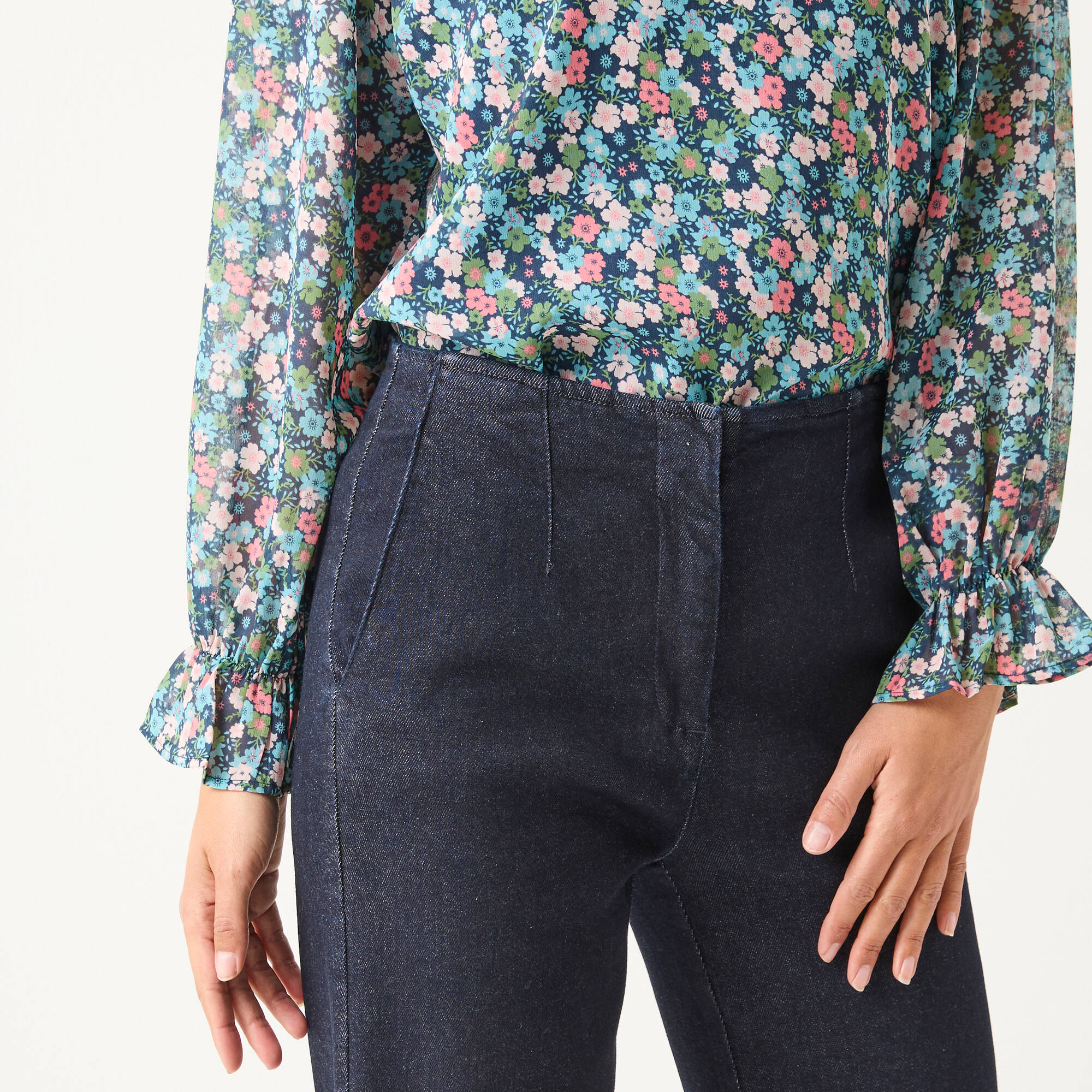 Jean flare, taille haute