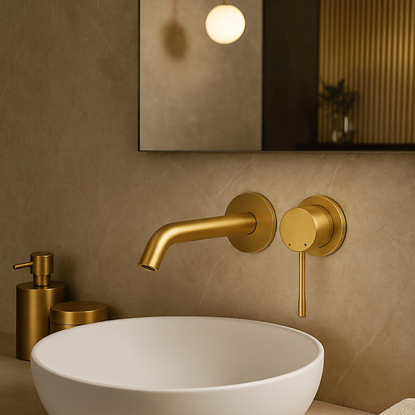 GROHE Façade Mitigeur ESSENCE 2 trous lavabo taille L saillie 230 Cool Sunrise brossé