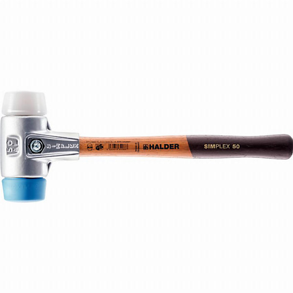 Maillet HALDER SIMPLEX 3117 TPE souple et superplastique, boîtier aluminium, manche bois, D40 mm