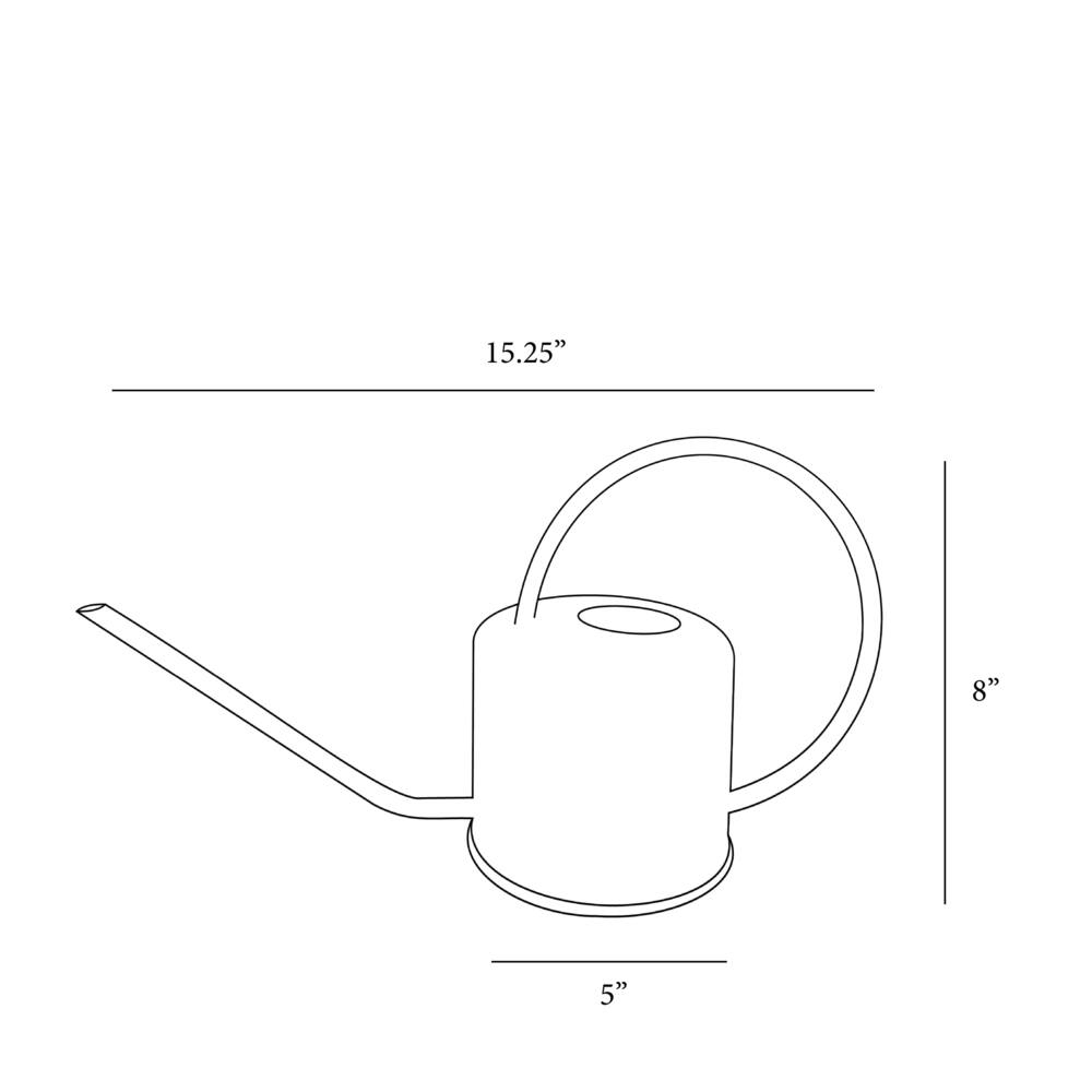Lightweight Metal Watering Can, 1.3-L, Silver