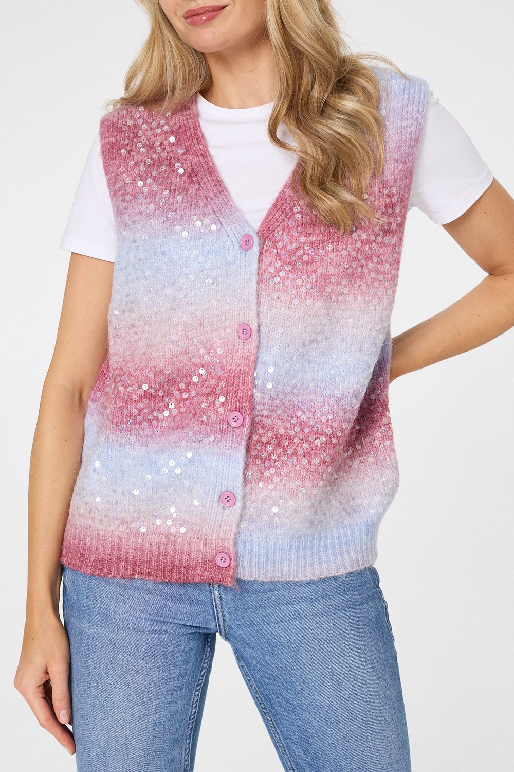 Izabel London Sparkly Sequinned Jumper Vest
