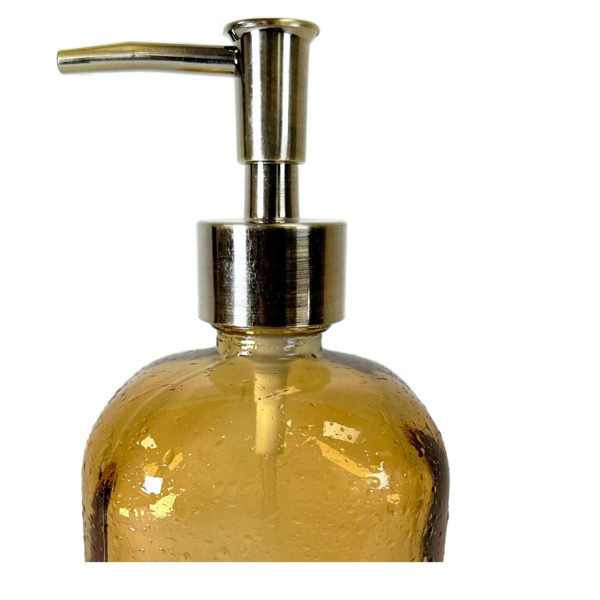 BUBBLES - Distributeur de savon en verre recyclé  miel 17,5 cm