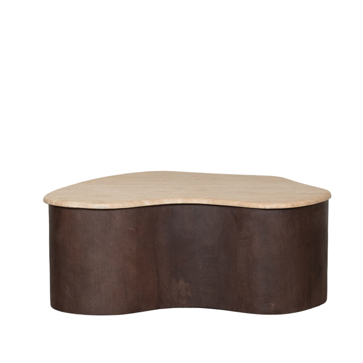 LABEL51 Salontafel Davi - Travertin/Hout - 80x70x31cm