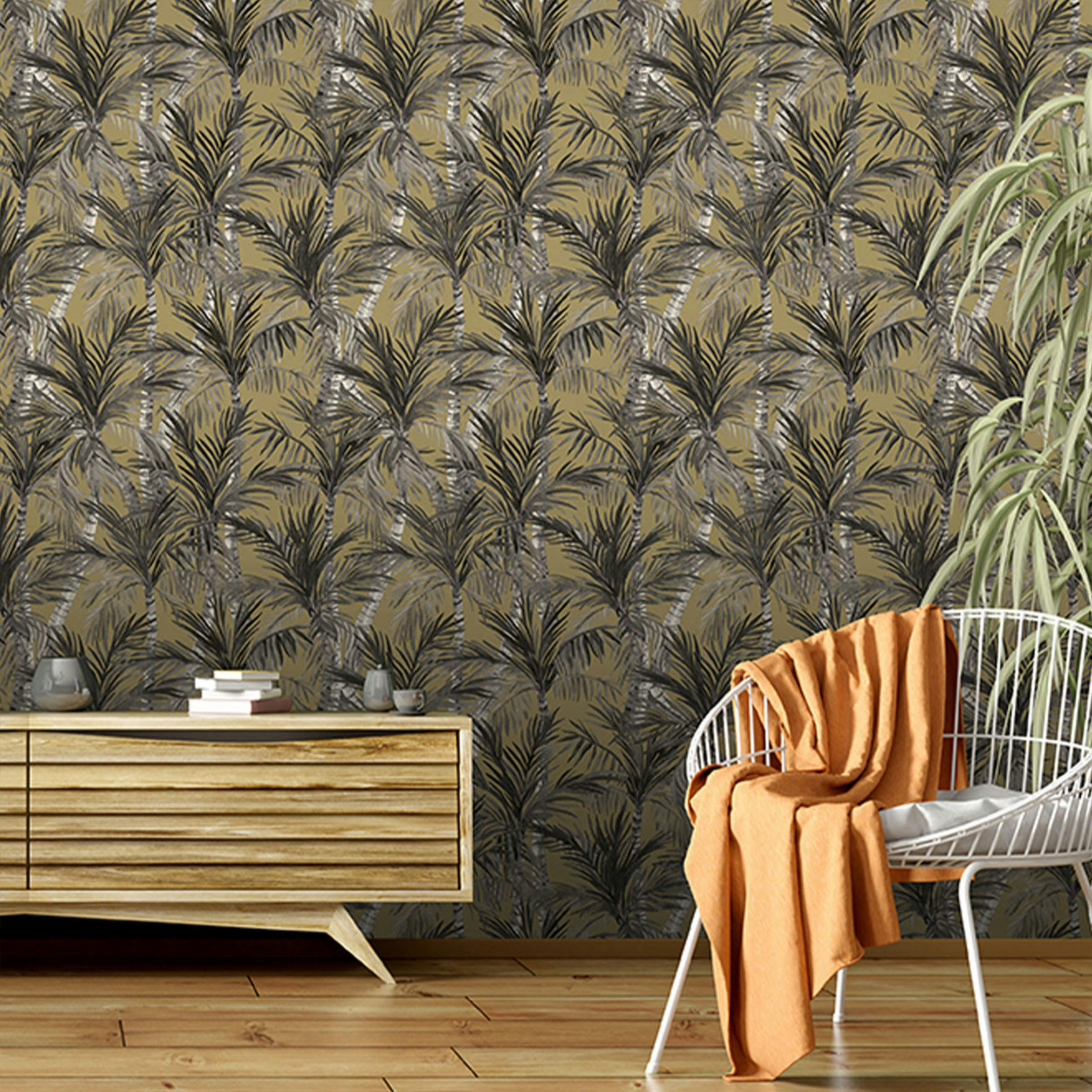 - Papier peint palmier irisé 0,53x10 mètrescm