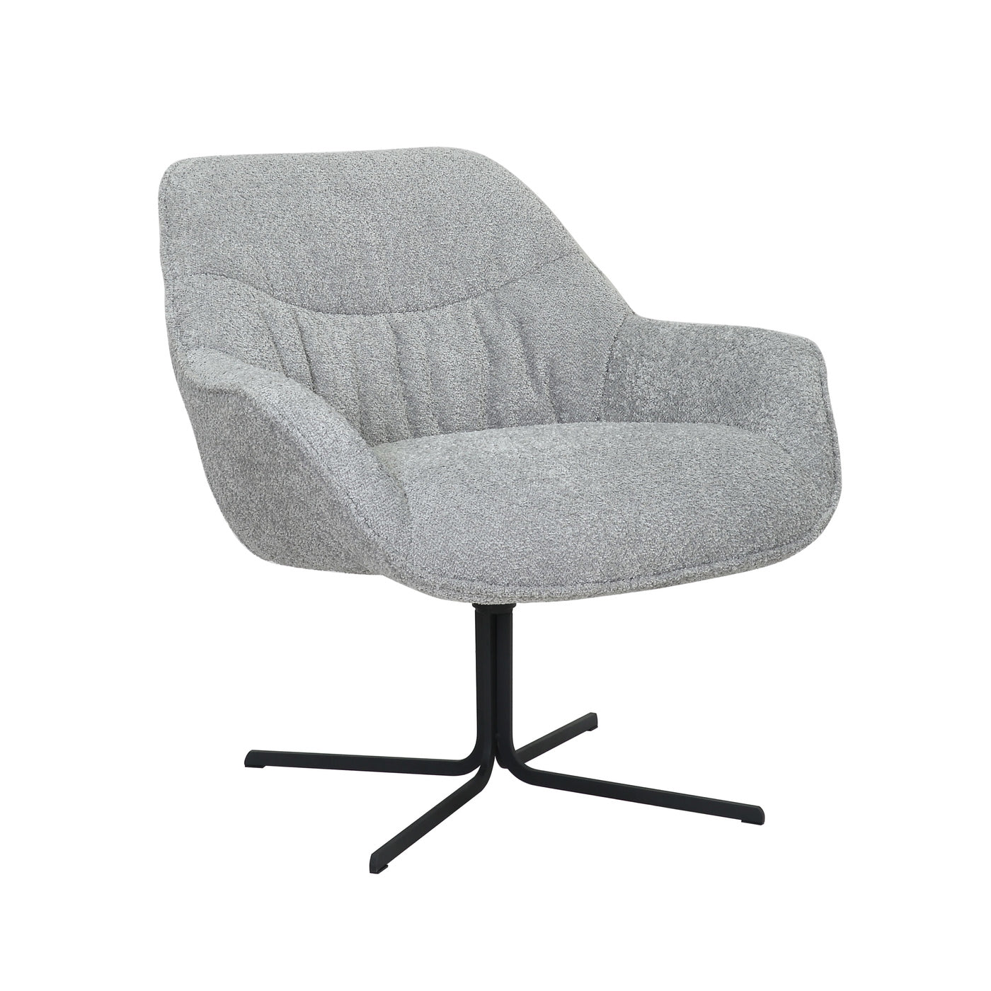 StarFurn Fauteuil Mila - Lichtgrijs Stof - Draaibaar - 79x80x81cm