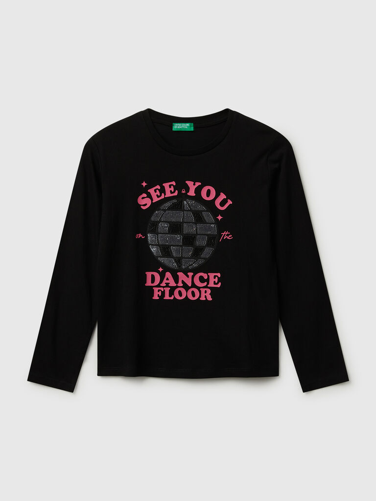 Cotton t-shirt with sequins