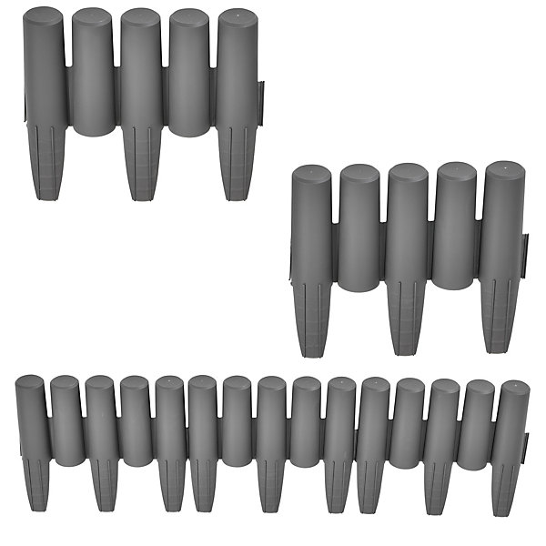 Kit de 80 Palissades Espot gris foncé 2160 cm casa.pro