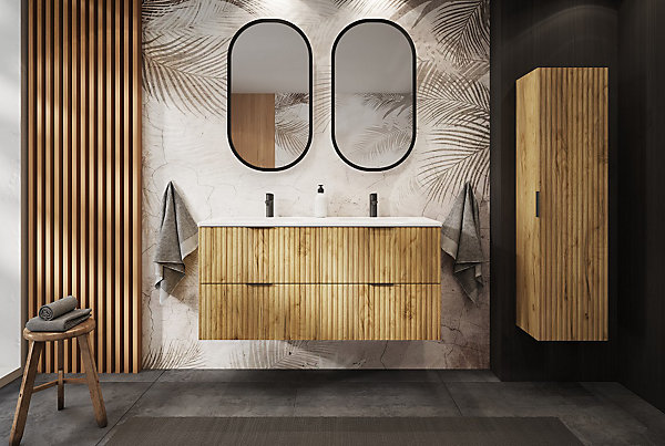 Meuble suspendu sous lavabo FLOW chêne 120 cm