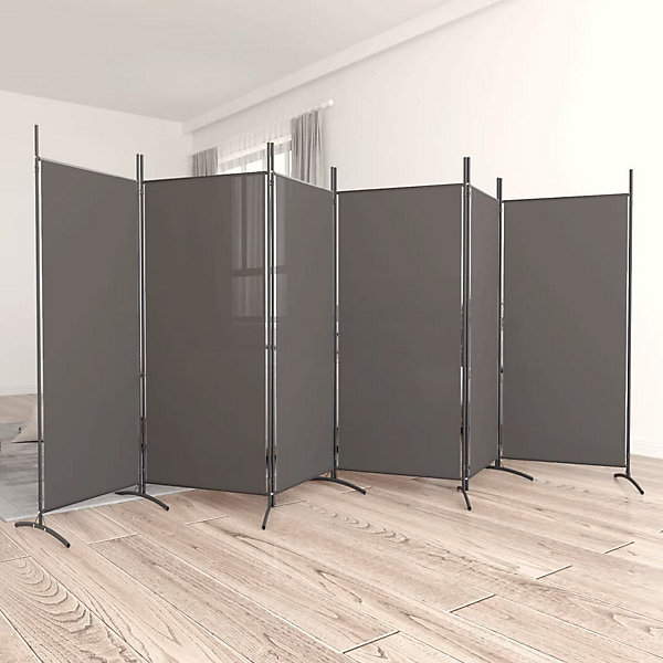 Cloison de séparation 6 panneaux Anthracite 520x180 cm Tissu vidaXL