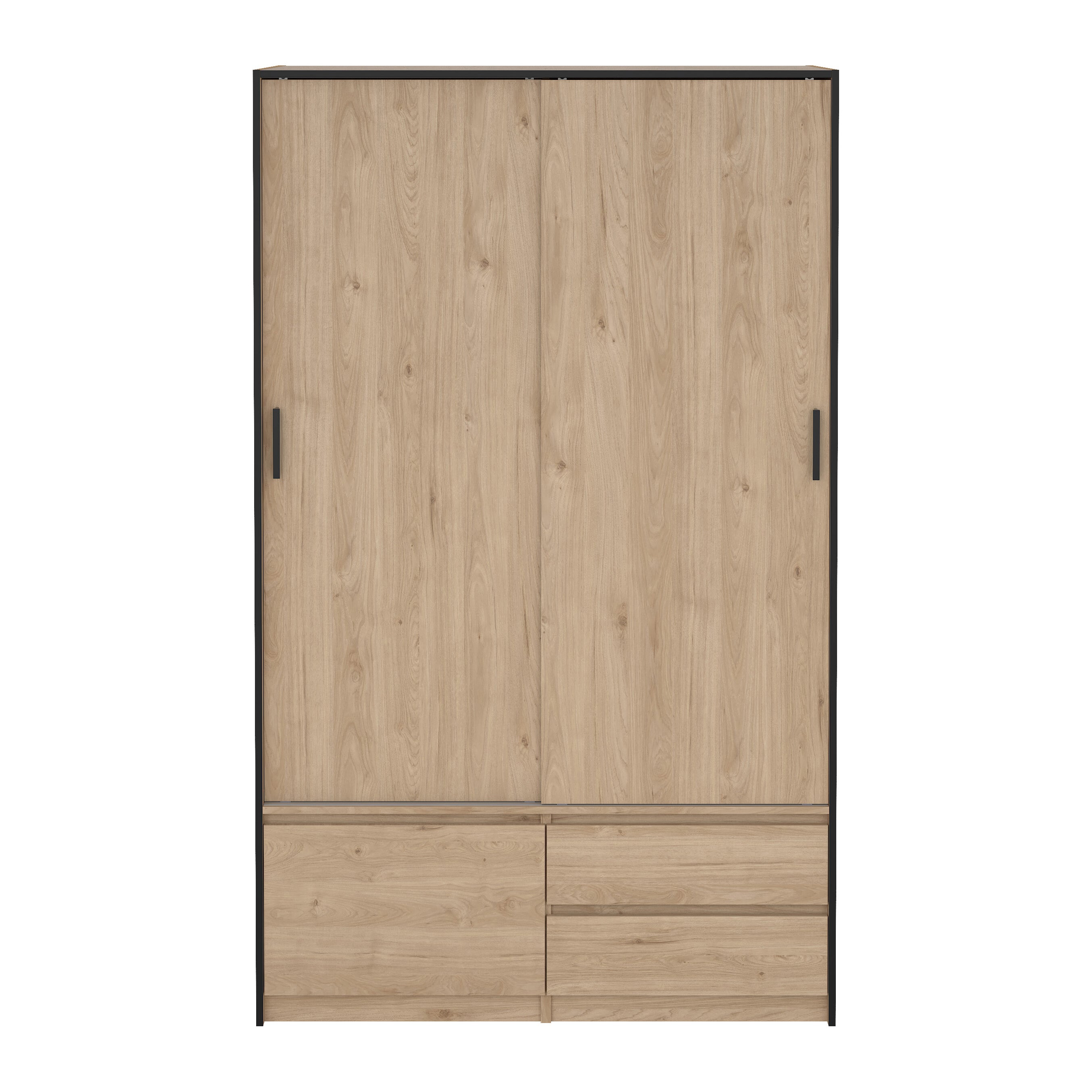 by fonQ basic Slim Kledingkast - B 121,2 - Eiken met zwarte lining