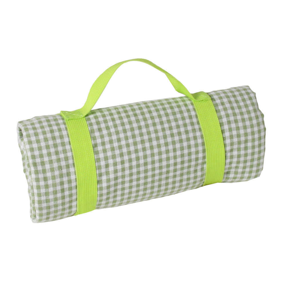 VICHY VERT POMME - Nappe pique-nique à revers imperméable vichy vert pomme 140 x 140 cm