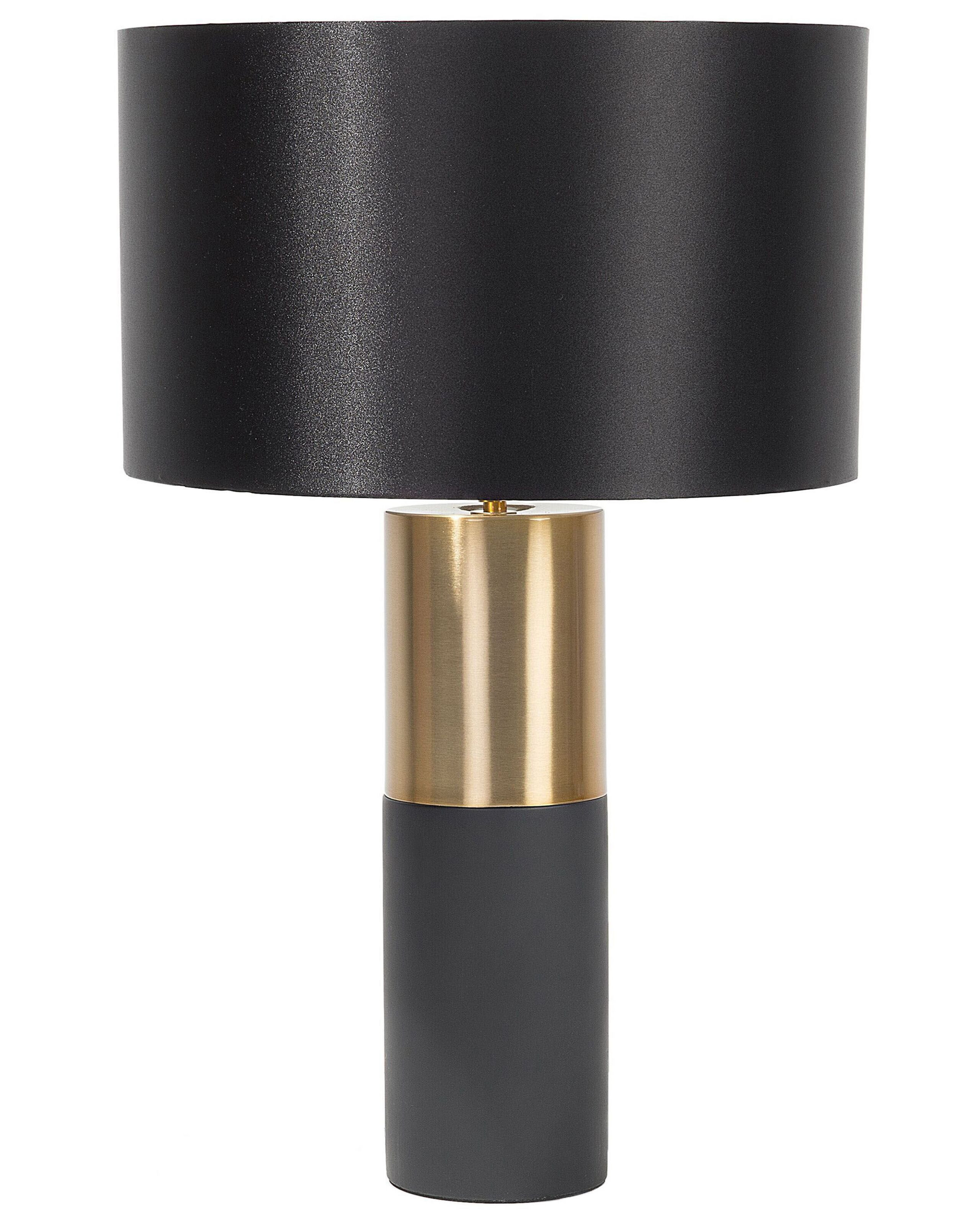 Lampa stołowa nocna metalowa 61 cm Czarna