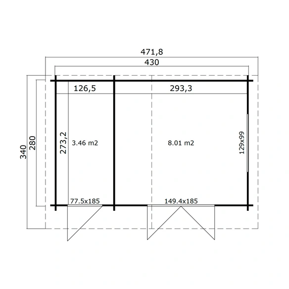 Gartenhaus »Belmont«, Aufstellmaße BxT: 430x280 cm, Holz, schwedenrot, inkl. Fußboden