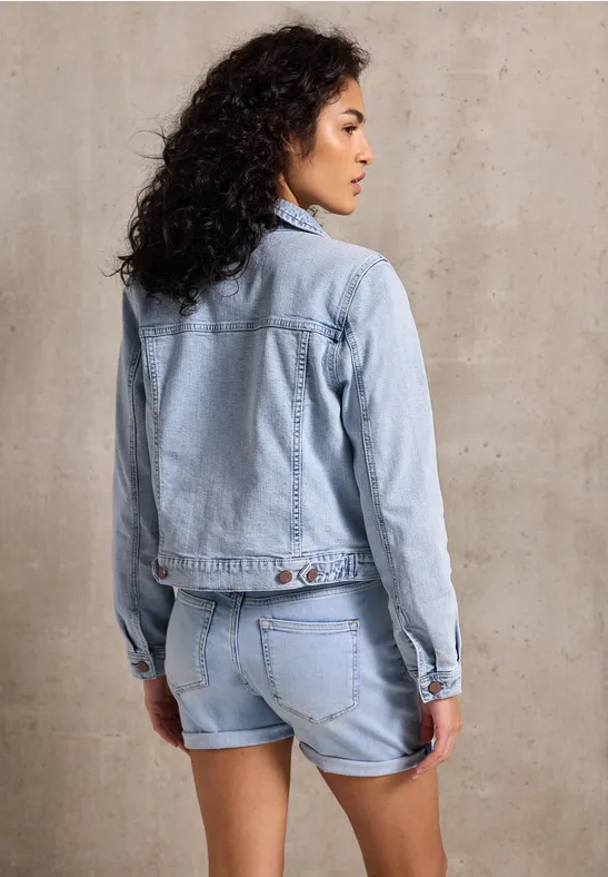Jeansjacke im Bleached-Look