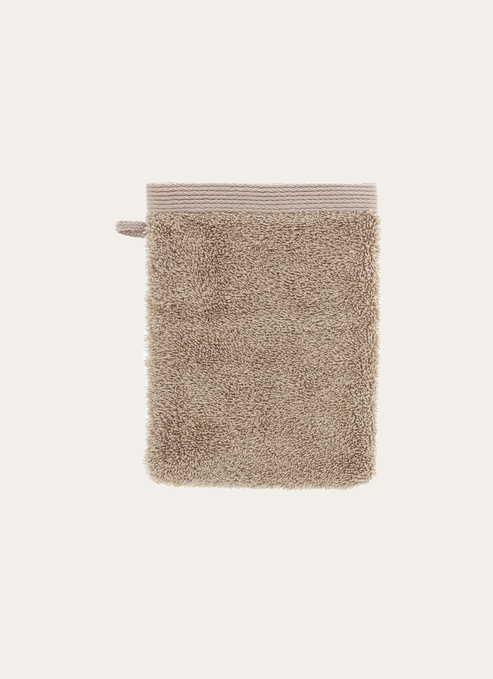 GANT DE TOILETTE BRODÉ EN COTON 500GR TAUPE