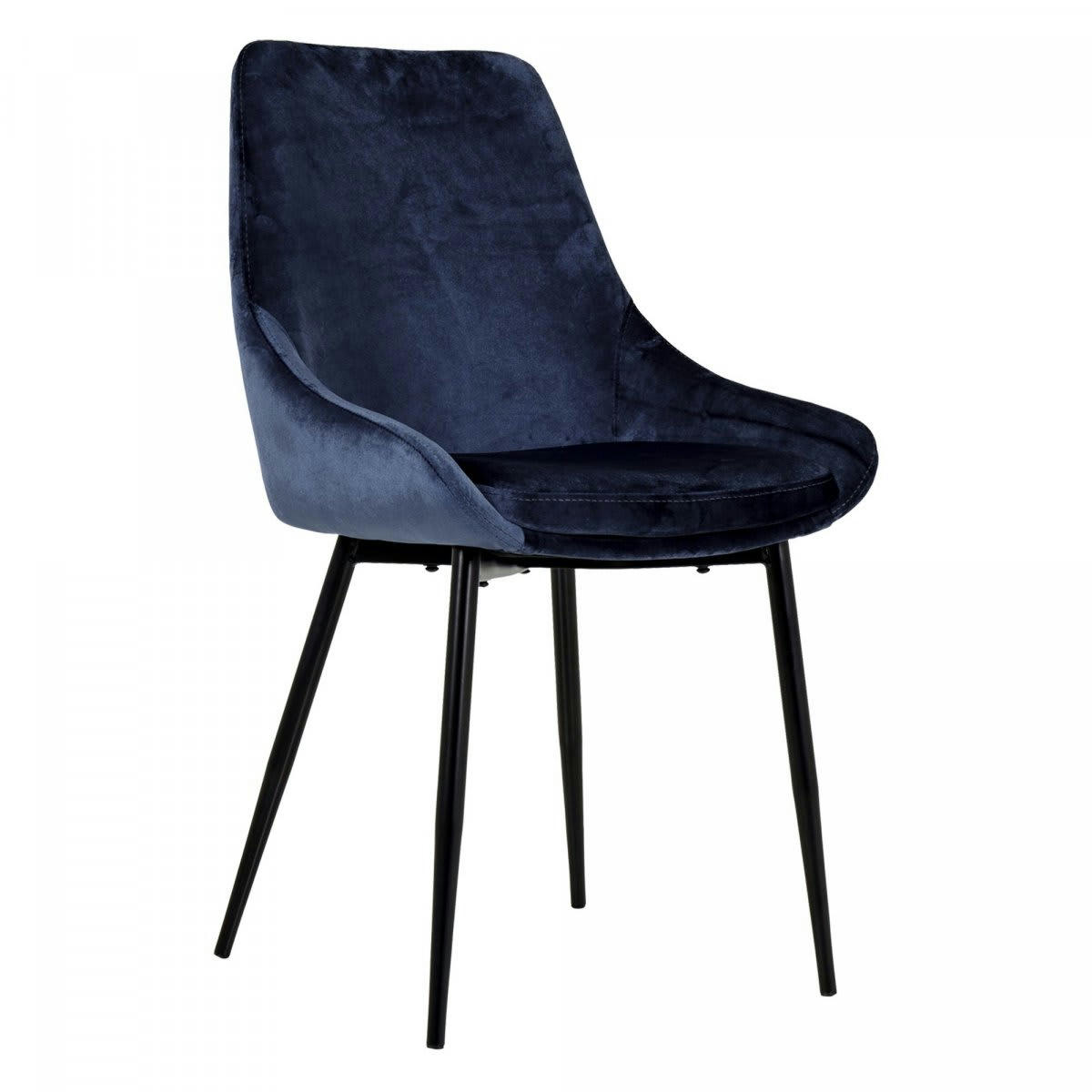 ZAIPO - Lot de 2 chaises en velours style moderne bleu