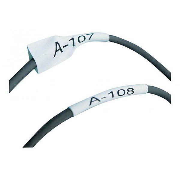 Dymo - Tube thermoretractable - Bicolore noir blanc - Resistant - Ratio élevé