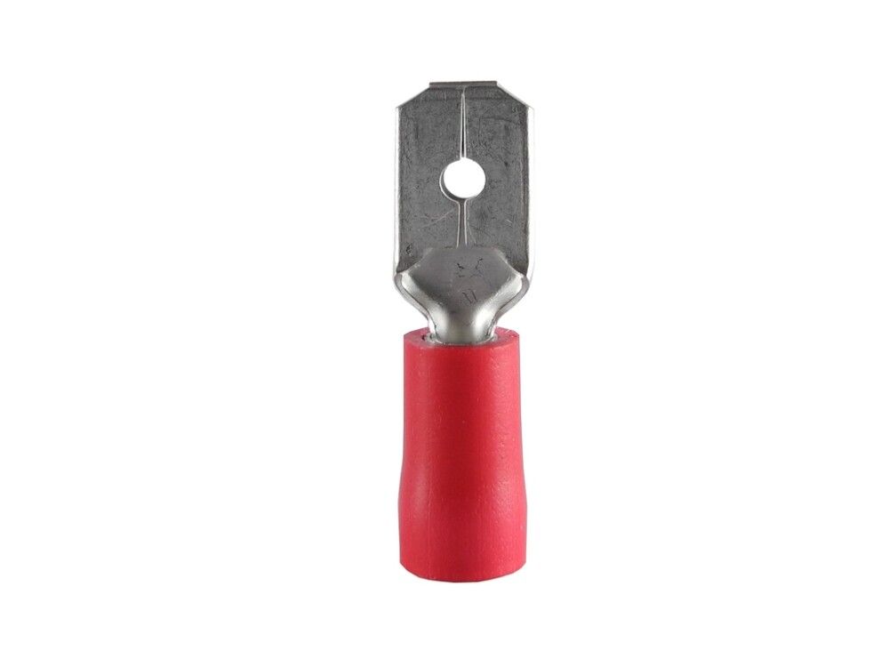 FLATSTIFT ISOLERT RØD 6.3X0.8MM