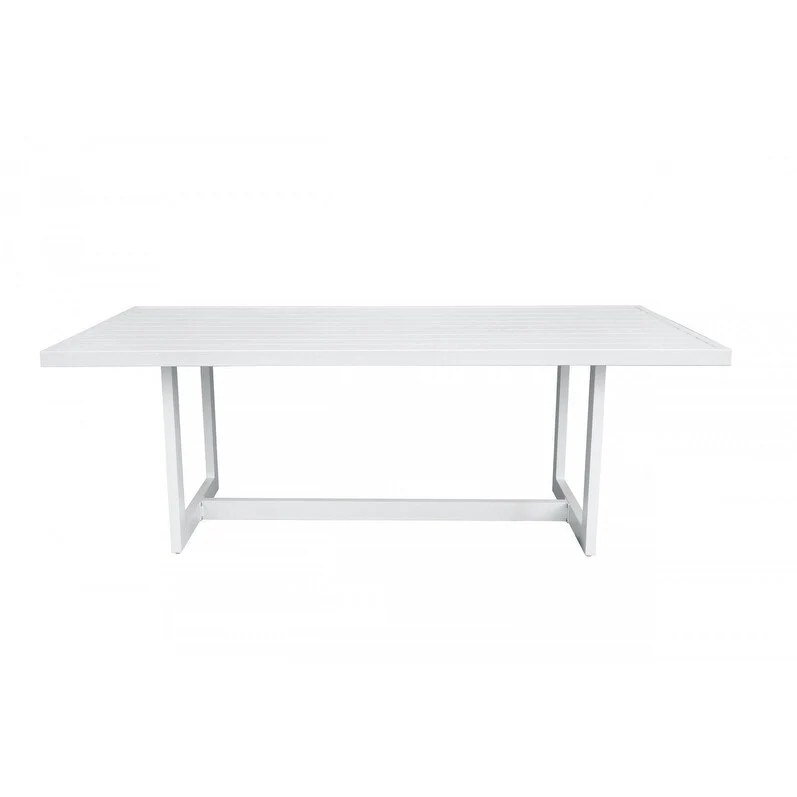 HomeRoots 83 White Aluminum Outdoor Dining Table