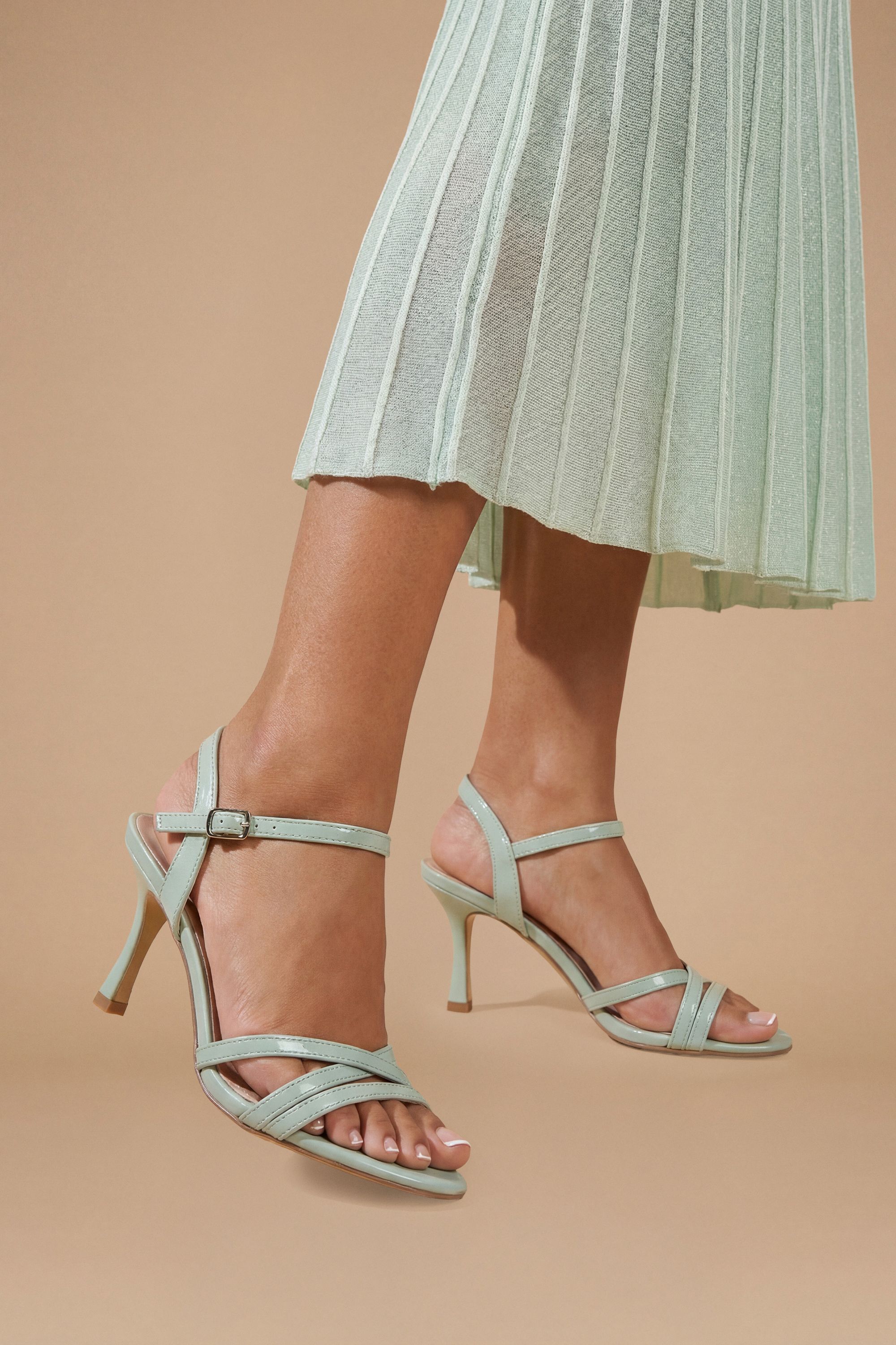 Dorothy Perkins Peppa Faux Leather Strappy 2 Part Heeled Sandals