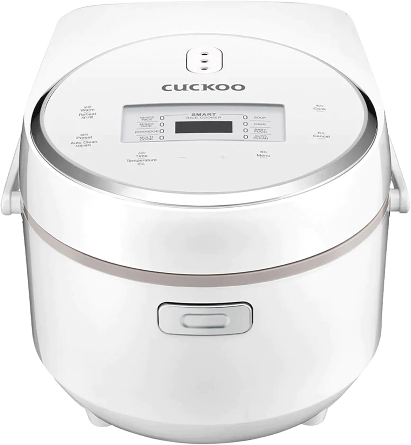CUCKOO Micom Rice Cooker 8-Cup Uncooked / 16-Cup Cooked with Nonstick Inner Pot, Large Rice Maker with 9 Menu Options, Fuzzy Logic Technology, Auto Clean Mode, LCD Display, White (CR-0810F)