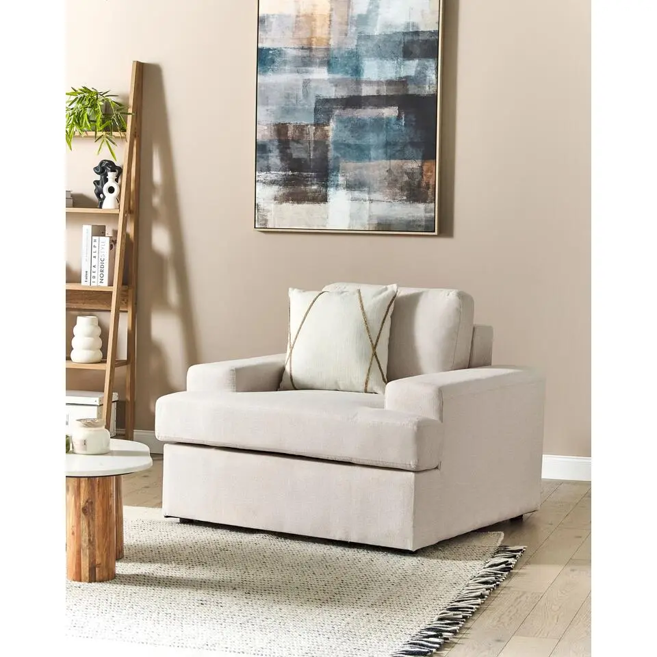 ALLA - Fauteuil - Lichtbeige - Polyester