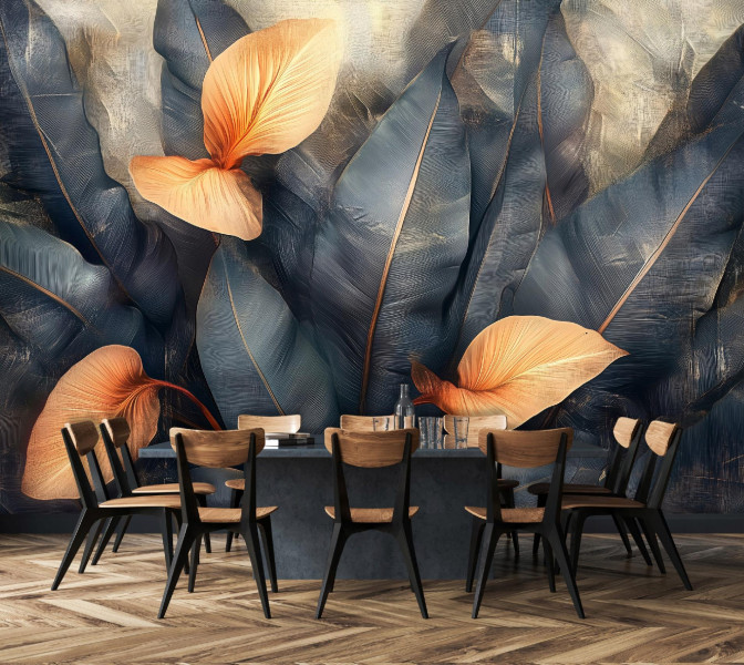 Fototapeta Liście Beton Natura Sypialnia Salon Tapeta Flizelina 250X175