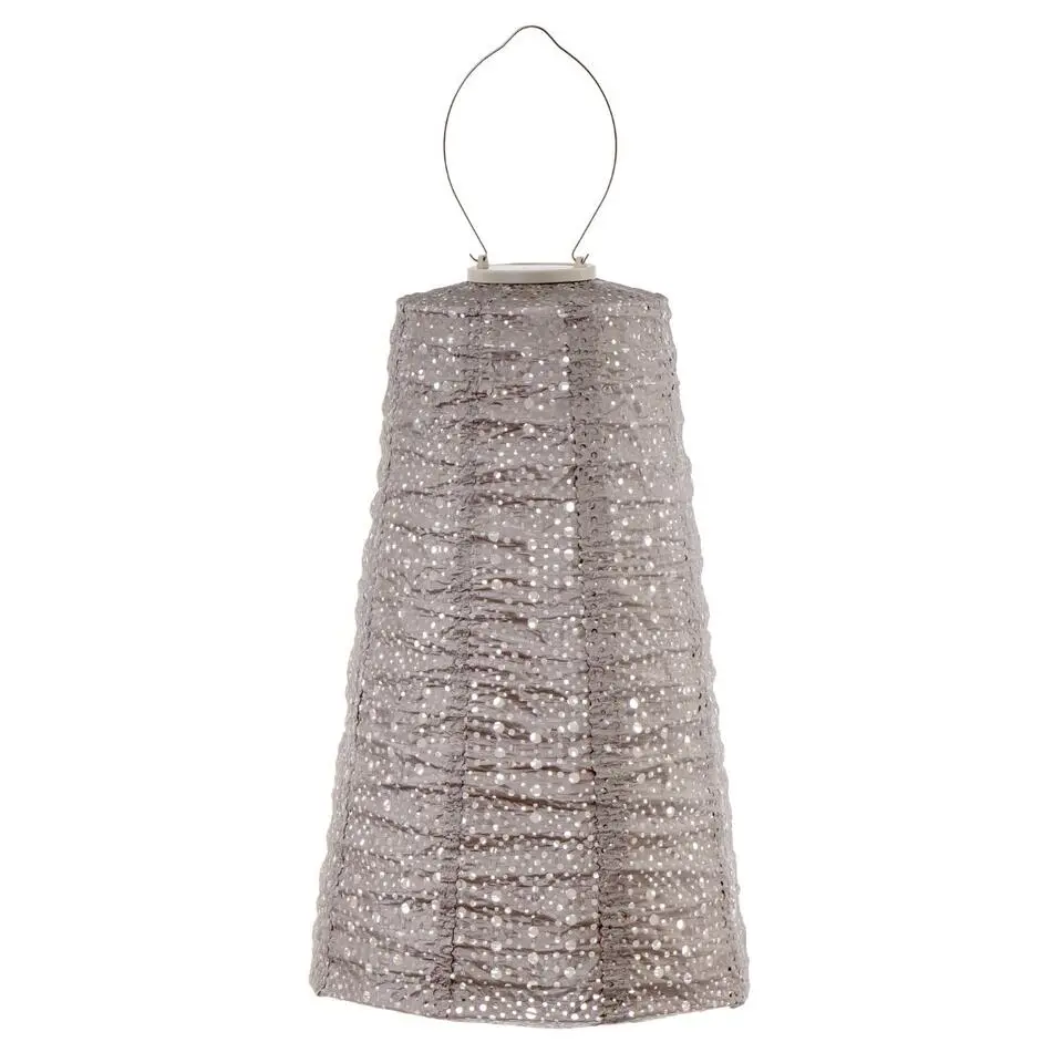 Lumiz solar lampion �?folia long oval �?20 cm �?taupe