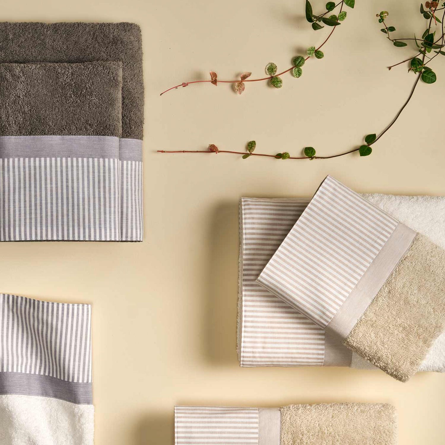 Set 4 asciugamani Tenerife grigio Biancoperla