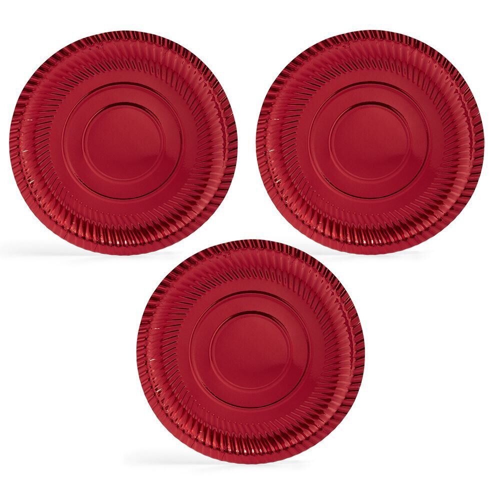 Plateau présentation carton rouge métallisé x3