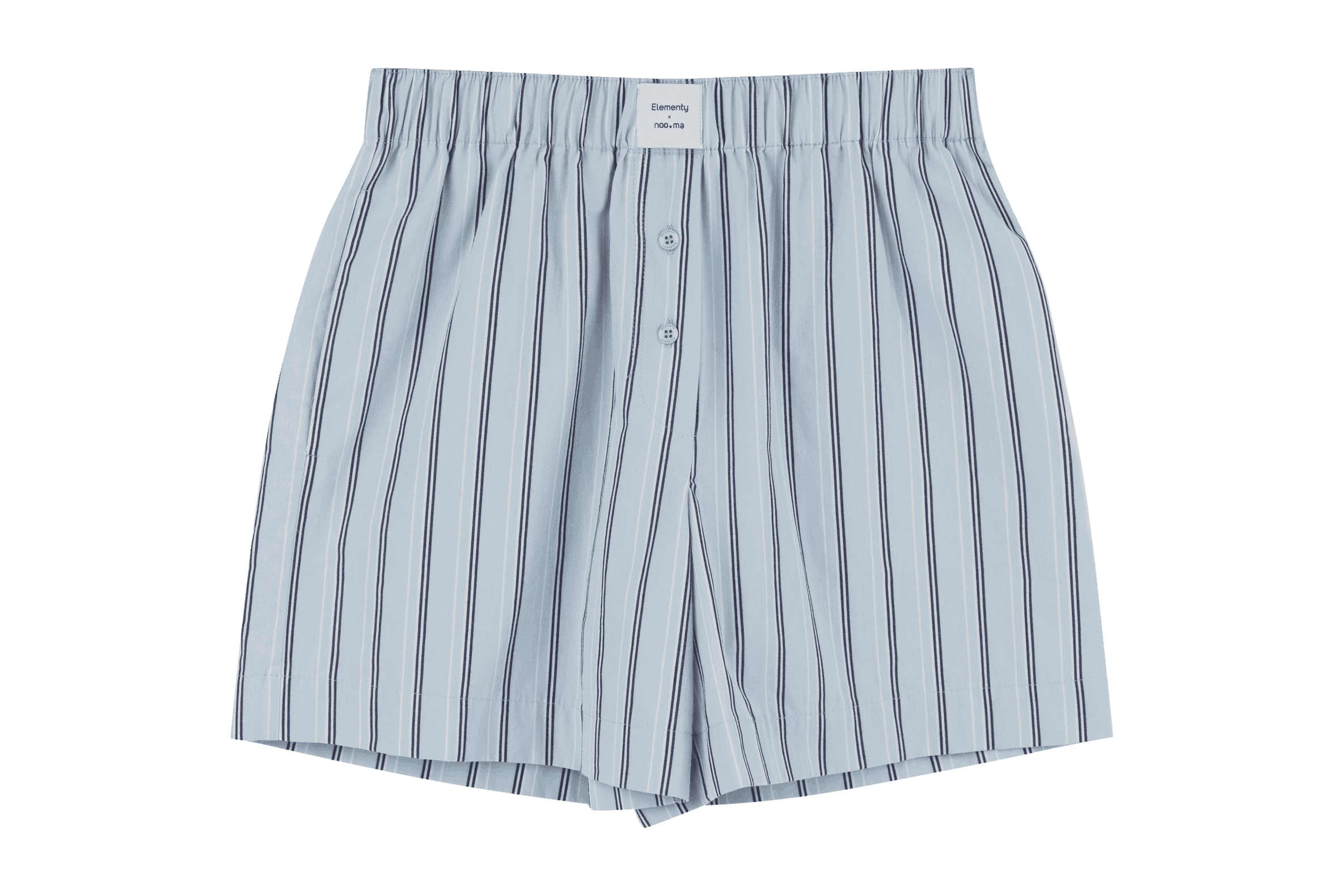 noo.ma Tala pyjamashorts dames, 100% biologisch katoen, baby blue gestreept