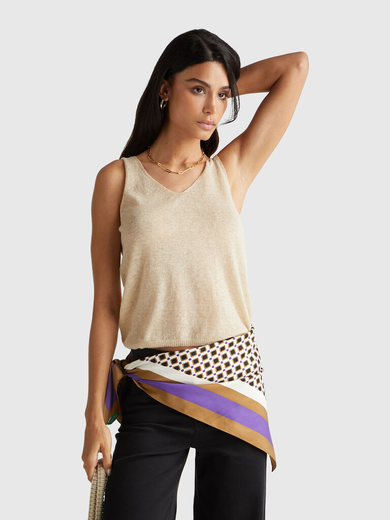 Reversible tank top in alpaca blend