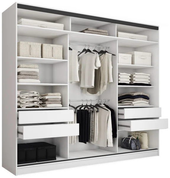 Szafa przesuwna 280 cm LOFT MAX z szufladami