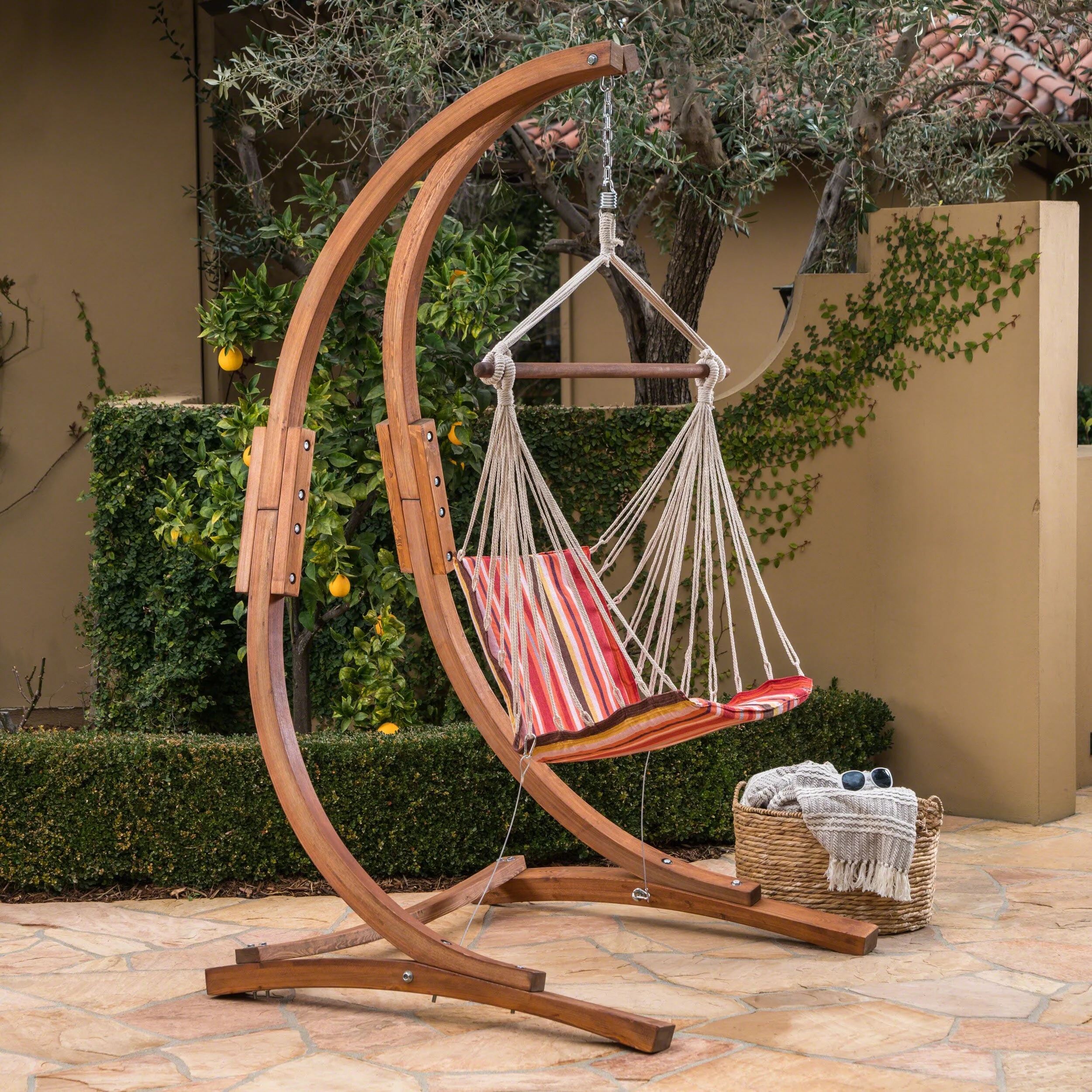 Griffith Outdoor Fabric Hanging Chair (Frame Not Included) by Christopher Knight Home
