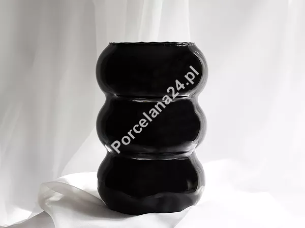 Wazon ryflowany 26,5 cm Krosno - Bubble czarny 44.WA-D063-0265-CZA