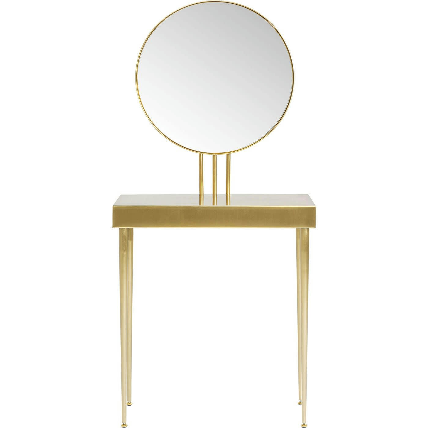 - Console avec miroir en acier doré