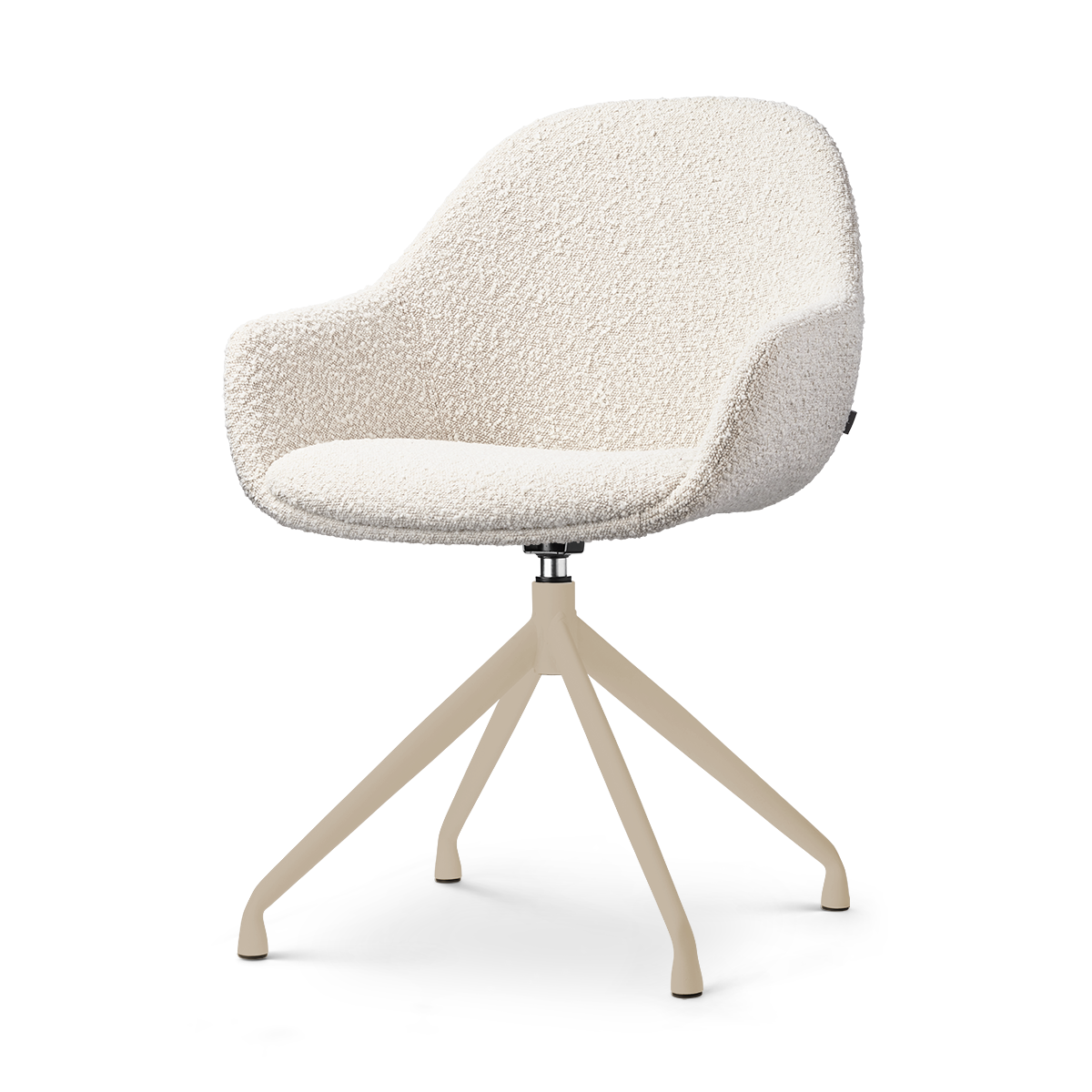 Nolon Nola-Mae draaibare eetkamerstoel bouclé beige beige onderstel