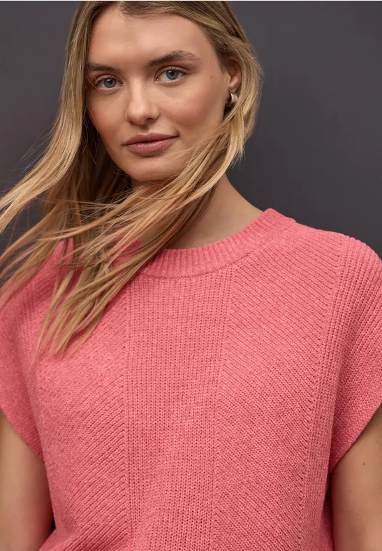Ärmelloser Chenille Pullover