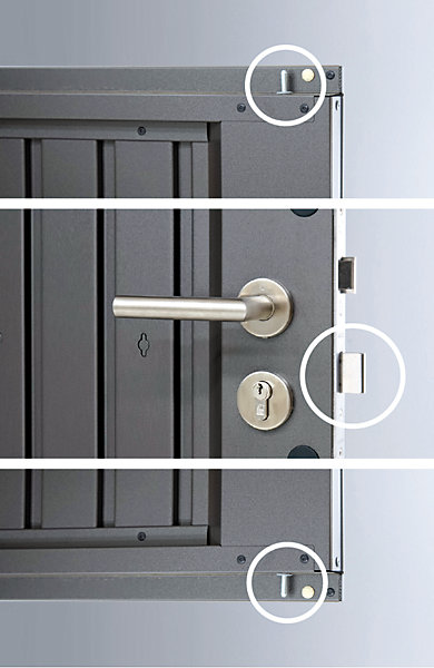 Abri de jardin double porte Biohort Panorama P3 en métal coloris gris foncé métallique ép.0,53 mm surface extérieure 6,49 m²