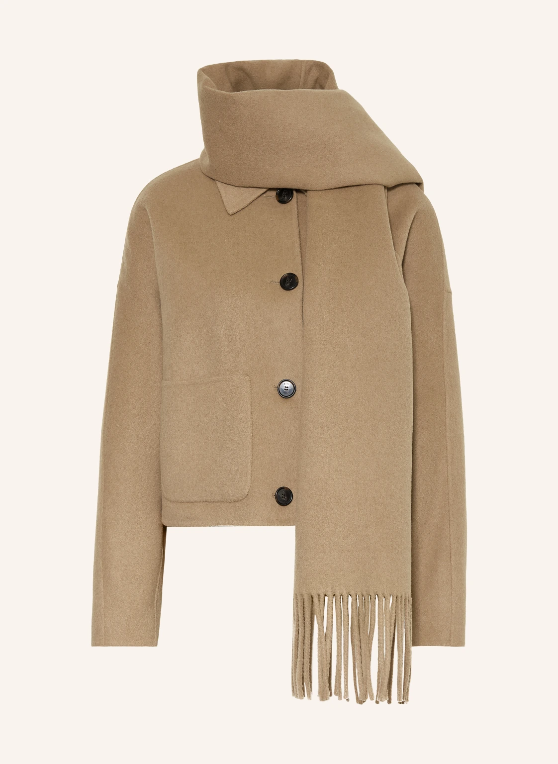 BOSS Kastenjacke CAFRINA mit abnehmbarem Schal