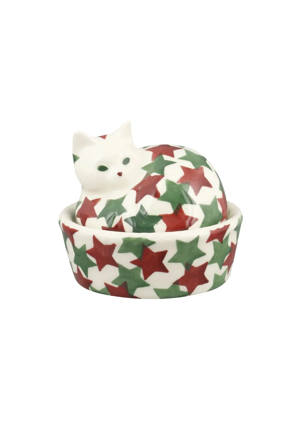 Christmas Stars Small Cat On Basket