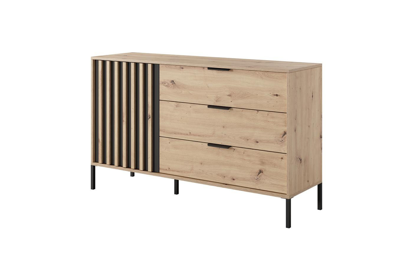 Komoda AMARA szufladami do sypialni dąb artisan antracyt
