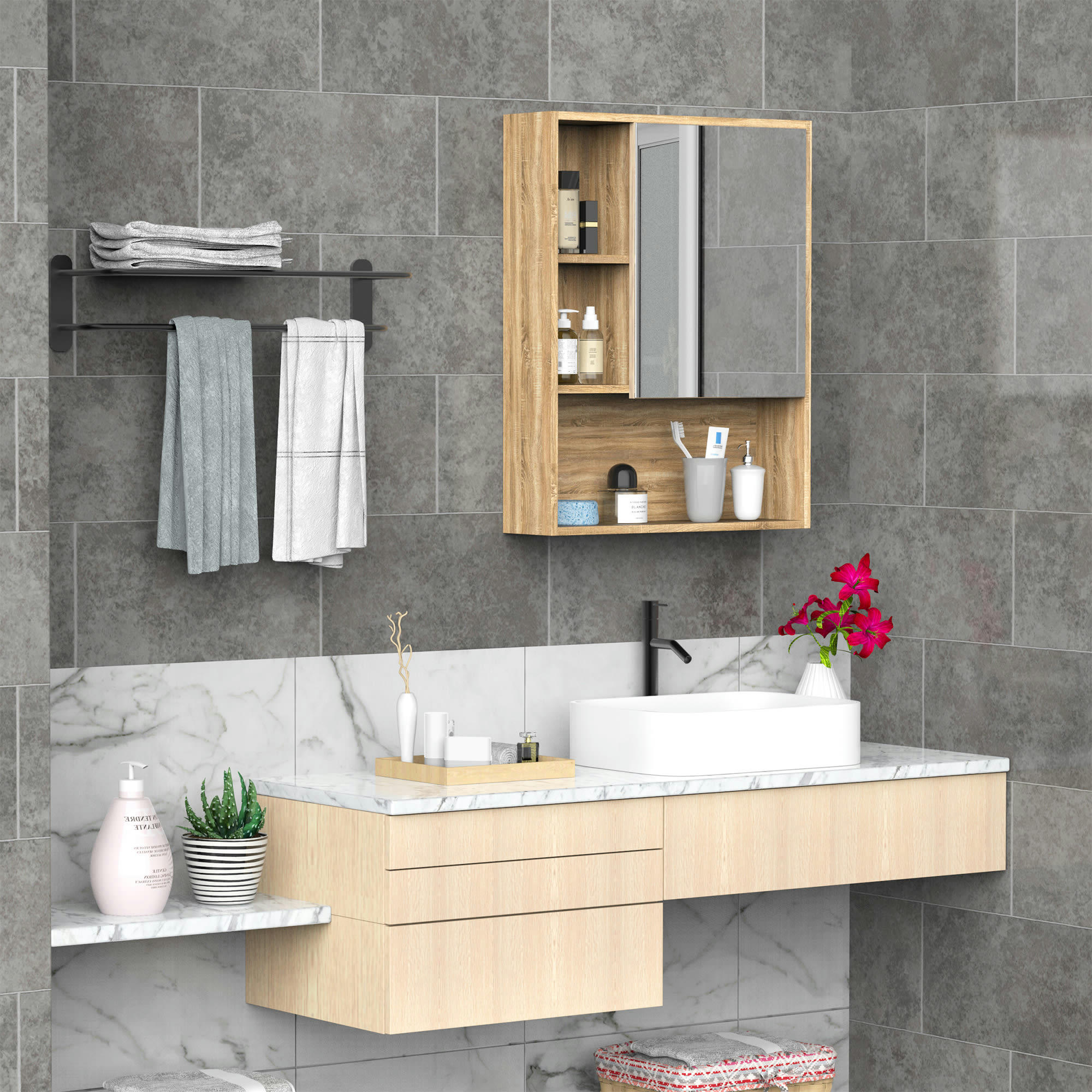 - Armoire murale salle de bain miroir